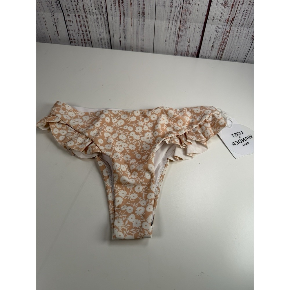 Lost + Wander Pick Me In The Desert Bikini Bottom Ditsy Floral Nude Ruffle Sz S